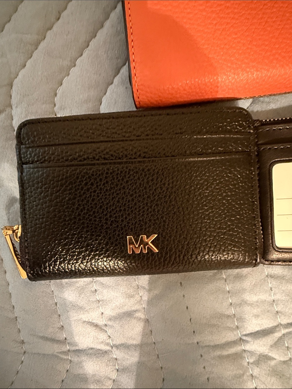 *Bundle* Coach Women's Signature Canvas Card Wallet in Brown & Coral, MK Black - Picture 4 of 13